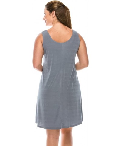 Women's Tank Mini Dress – Sleeveless Scoop Neck Casual Solid Stretch T Shirt Short One Piece Grey $17.39 Dresses