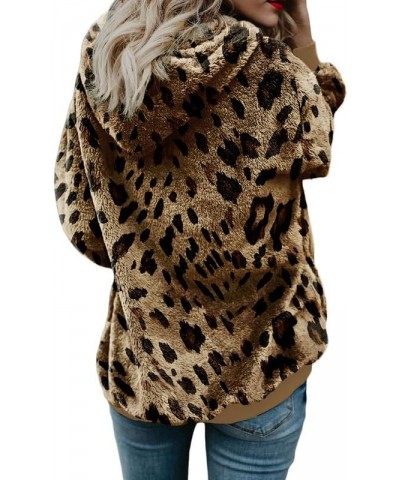 Womens 2023 Fashion Fuzzy Warm Casual Loose Hooded Sweatshirt Hoodies with Pockets Outerwear S-XXL Z Leopard $22.13 Hoodies &...