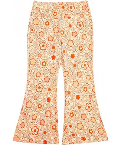 Women's Snakeskin High Waist Casual Flare Bell Bottom Stretch Long Pants Orange $10.79 Leggings