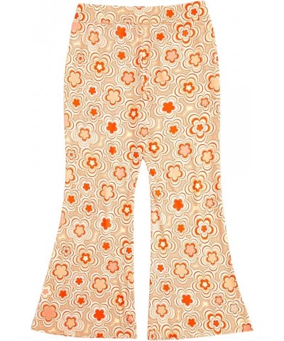 Women's Snakeskin High Waist Casual Flare Bell Bottom Stretch Long Pants Orange $10.79 Leggings