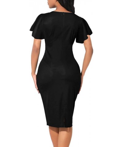 Women's Bodycon Pencil Dress Business Long Sleeve Elegant Bow Knot Work Office Cocktail Party Sheath Dresses One Size Up Reco...