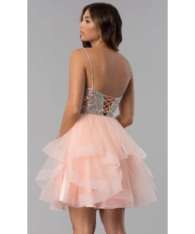 Women's Beaded Homecoming Dresses Short for Teens Puffy Tulle Prom Dress Mini Cocktail Dress Peacock $31.85 Dresses