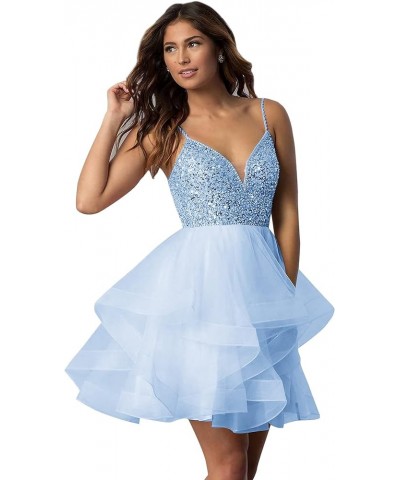 Women's Beaded Homecoming Dresses Short for Teens Puffy Tulle Prom Dress Mini Cocktail Dress Peacock $31.85 Dresses