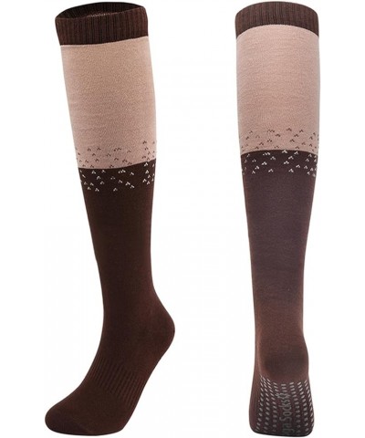 Yoga Pilates Socks with Grips for Women Non Slip Cushioned Knee High Over the Calf Socks for Pregnant Woman Coffee $7.64 Acti...