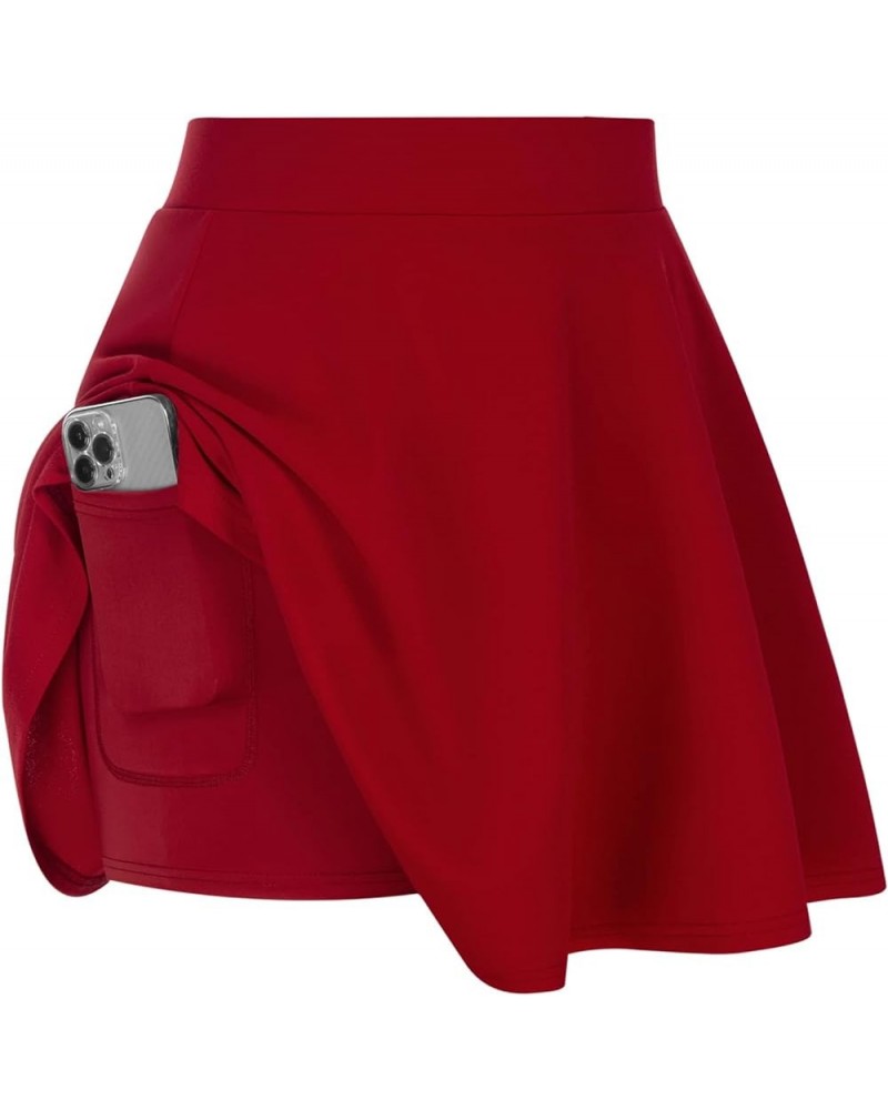 Plus Size Black Skater Skirt for Woman High Waisted A-line Pleated Skirt 1X 18 Plus Red $16.10 Skirts