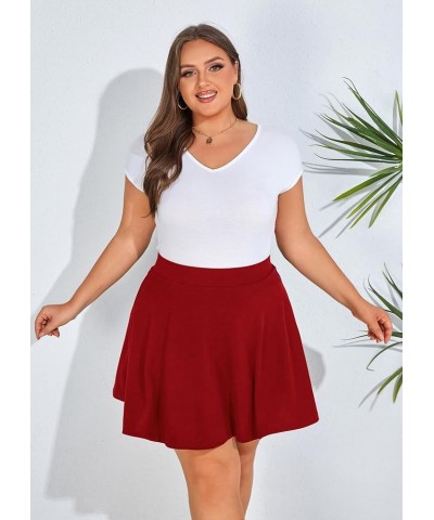 Plus Size Black Skater Skirt for Woman High Waisted A-line Pleated Skirt 1X 18 Plus Red $16.10 Skirts