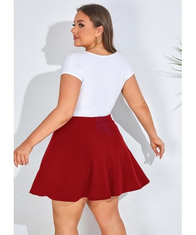 Plus Size Black Skater Skirt for Woman High Waisted A-line Pleated Skirt 1X 18 Plus Red $16.10 Skirts