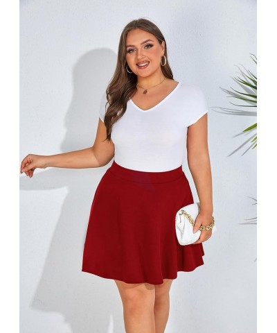 Plus Size Black Skater Skirt for Woman High Waisted A-line Pleated Skirt 1X 18 Plus Red $16.10 Skirts