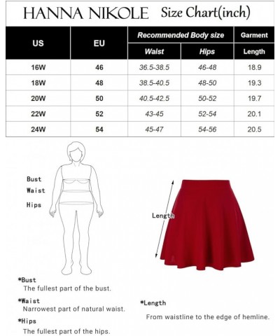 Plus Size Black Skater Skirt for Woman High Waisted A-line Pleated Skirt 1X 18 Plus Red $16.10 Skirts