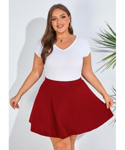 Plus Size Black Skater Skirt for Woman High Waisted A-line Pleated Skirt 1X 18 Plus Red $16.10 Skirts