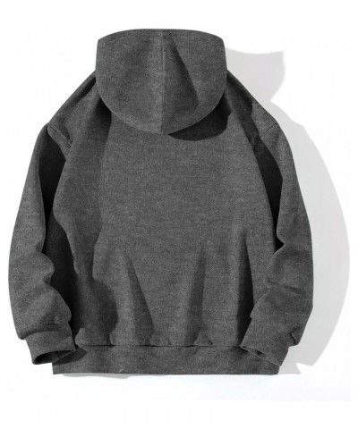 KOZY Y2K Hoodies for Women Long Sleeved Streetwear Sweatshirt Hoodie Women Long Fleece Oversized Pullover Dark Gray $11.99 Tops