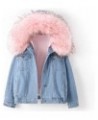 Womens Fleece Lined Denim Jackets,Casual Button Down Hooded Cropped Jean Jacket Long Sleeve Thicken Warm Coats A01-pink $24.4...