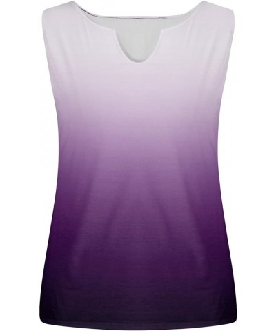 Tank Top for Women Vintage Floral Printing V Neck Sleeveless T-Shirt Tops Summer Basic Sexy Slim Blouses 1-purple $8.99 Tops