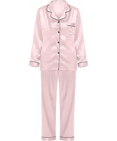 Pajamas for Women Shorts Set With Robe Button Pajama Sets for Women Soft Valentines Day Gifts for Her Pink-b $10.59 Sleep & L...