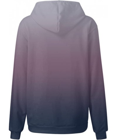 Hoodies for Women Trendy Oversized Sweatshirts Casual Pullover Fall Comfy Stretch Lightweight Classic Tops Purple-g $5.89 Shirts