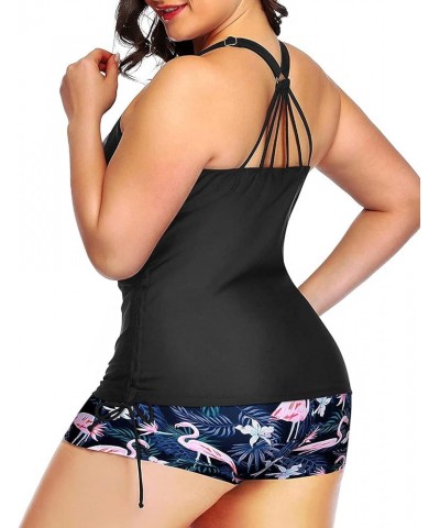 Women Plus Size Tankini with Shorts Two Piece Bathing Suits Athletic Swimsuits Tummy Control Swimwear Flamingo $26.39 Swimsuits