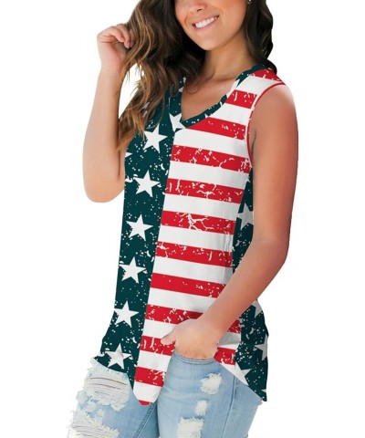 Women's Spring T-Shirts V Neck Tops Long Sleeve Shirts Loose Fit 60-flag $8.84 T-Shirts