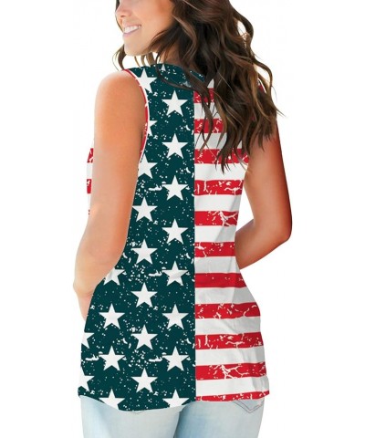 Women's Spring T-Shirts V Neck Tops Long Sleeve Shirts Loose Fit 60-flag $8.84 T-Shirts