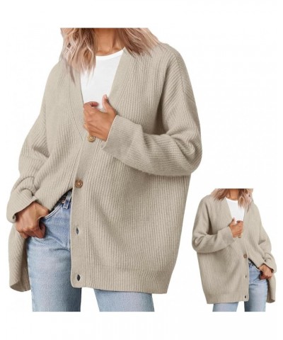 Cashmere Cocoon Cardigan for Women, 2023 New Open Front Oversized Button Down Chunky Cardigan (Color : Brown, Size : Small) X...