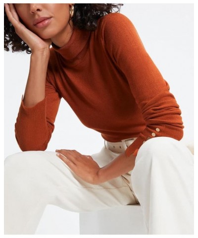 Womens Turtleneck Knitted Sweaters Basic Long Sleeve Shirts Slim Fit Thermal Underwear Tops 1-caramel $8.24 Underwear