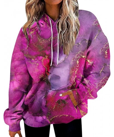 Sweatshirts for Women Long Sleeve Fashion Pullover Hoodies With Pocket Fleece Lightweight 2023 Fall Hooded Top 25hot Pink $9....