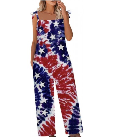 Festival Clothing For Women 4th Of July Jumpsuit Summer Sleeveless Wide Leg Romper Loose Fitting Casual Overalls 03red $9.41 ...