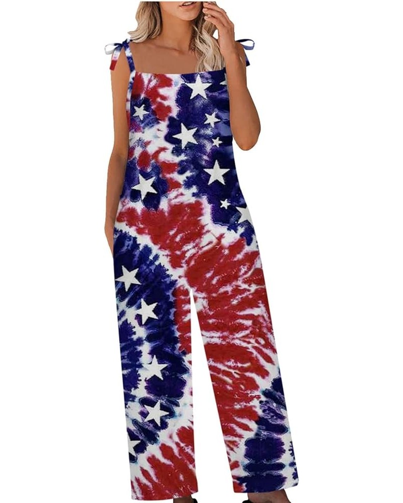 Festival Clothing For Women 4th Of July Jumpsuit Summer Sleeveless Wide Leg Romper Loose Fitting Casual Overalls 03red $9.41 ...