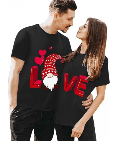 King and Queen Couples Valentines Day Shirt Funny Short Sleeve Love Printed Tees Tops Comfortable Valentine's Day T-Shirts Me...