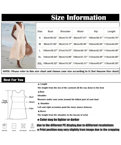 Women's 2023 Summer Casual Long Sleeve Beach Sundress Trendy Button Down Flowy Midi Dresses Hawaiian Dress Cover Ups A White ...