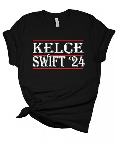 Womens Funny Swift Tshirt Kelce Swift 2024 Short Sleeve T-Shirt Graphic Tee Black $10.79 T-Shirts