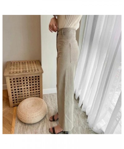 Women's Straight Leg Jeans High Rise Jeans Pocket Seamless Hem Zipper Fly Top Button Trousers Ab $28.80 Others