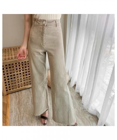 Women's Straight Leg Jeans High Rise Jeans Pocket Seamless Hem Zipper Fly Top Button Trousers Ab $28.80 Others