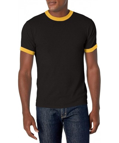 Men's Ringer tee Shirt Black/Gold $8.60 T-Shirts