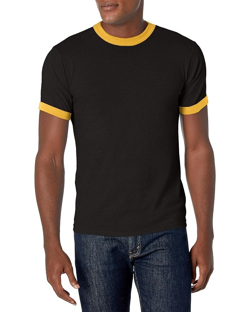 Men's Ringer tee Shirt Black/Gold $8.60 T-Shirts