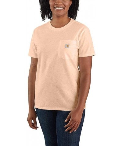 Women's Loose Fit Heavyweight Short-Sleeve Pocket T-Shirt Closeout Cantaloupe Heather $11.99 Tops