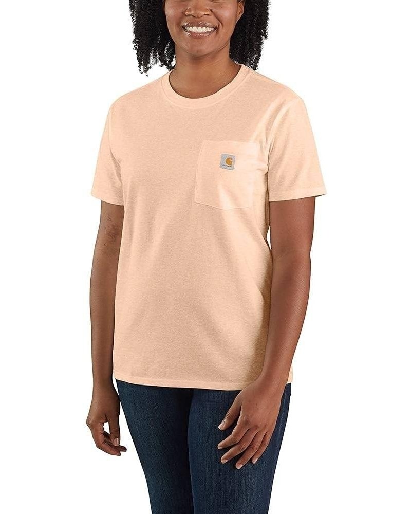 Women's Loose Fit Heavyweight Short-Sleeve Pocket T-Shirt Closeout Cantaloupe Heather $11.99 Tops