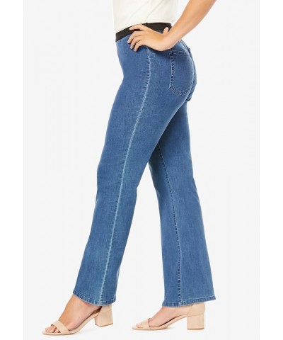 Women's Plus Size Bootcut Stretch Jeans Elastic Waist Medium Stonewash $24.36 Jeans