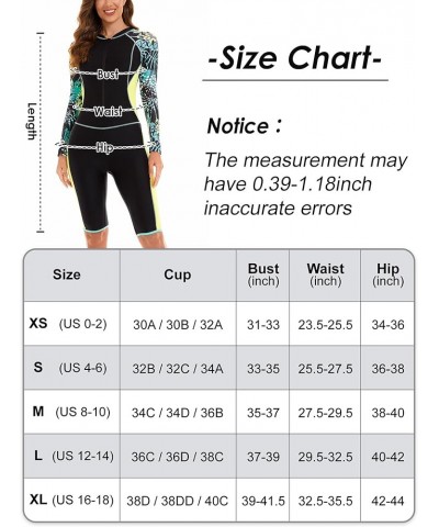 Boyleg Swimsuit Women One Piece Long Sleeve Padded Rash Guard Knee Length Athletic Modest Swimwear Floral 2 $20.21 Swimsuits