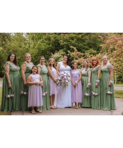 Women's Ruffles Bridesmaid Dresses with Slit Long V Neck Formal Party Dress with Pockets KO009 Teal $25.84 Dresses