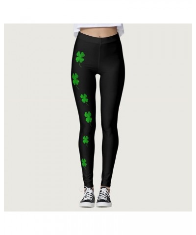 Women St. Patrick's Day Tights Stretchy Leggings Skinny Pant for Yoga Running ShamrockClover Green C $7.69 Activewear