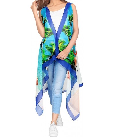 Women's Tropical Beach Loose Casual Kimono Tops Duster Cardigan Cover Up Kimonos for Women Multi, Flamingo $8.82 Swimsuits