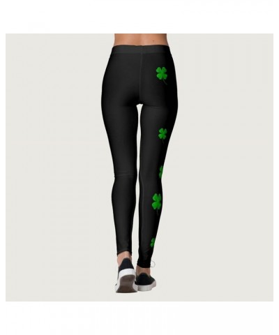 Women St. Patrick's Day Tights Stretchy Leggings Skinny Pant for Yoga Running ShamrockClover Green C $7.69 Activewear