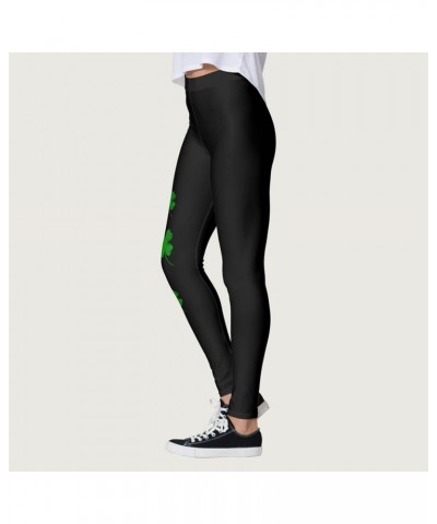 Women St. Patrick's Day Tights Stretchy Leggings Skinny Pant for Yoga Running ShamrockClover Green C $7.69 Activewear