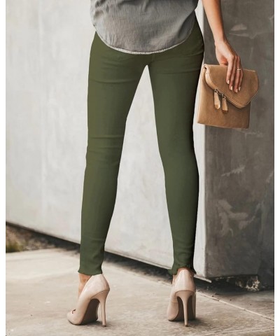 Women Button Fly High Rise Distressed Ripped Skinny Denim Jeans Y1 Green $22.87 Jeans