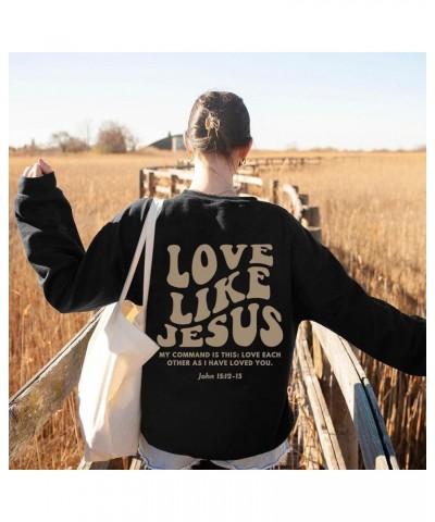 Jesus Loves You Oversized Sweatshirt For Women Crewneck Pullover Tops Loose Fit Casual Drop Shoulder Letter Hoodies Tshirts Z...