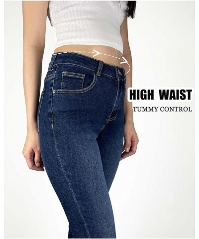 Skinny Jeans for Womens High Waisted Stretchy Slimming Tummy Control Curvy Denim Pants Dark Wash Blue Dark Blue $26.54 Jeans