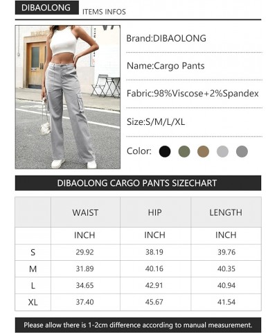 Cargo Pants Women High Waist Casual Pants Wide Leg Y2K Pants Baggy Streetwear Military Trousers 6 Pockets Light Gray $17.08 P...