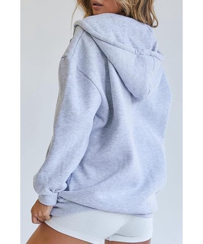 Womens Zip Up Hoodies Oversized Sweatshirt Hoodie Cute Fall Casual Drawstring Jacket with Pockets Grey $10.23 Hoodies & Sweat...