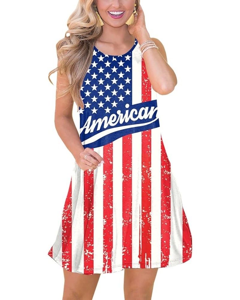 4th of July Womens Summer Casual Beach Dress with Pockets American Flag 2 $11.19 Dresses