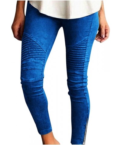 High Waisted Leggings for Women Plus Size Seamless Scrunch Butt Gym Yoga Pants Stretch Pull-on Jeggings Activewear 03 Blue $6...